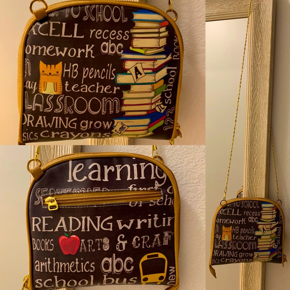 Teacher Chalkboard Folding Bag and Crossing Bag